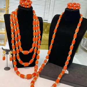 Classic couple wedding coral set, Nigerian wedding couple jewelry set, Couple jewelry set