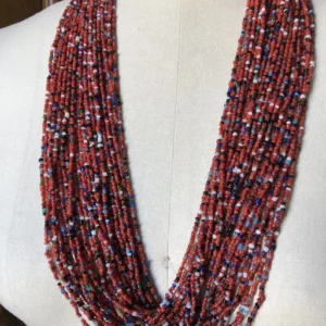 Coral color beaded necklace
