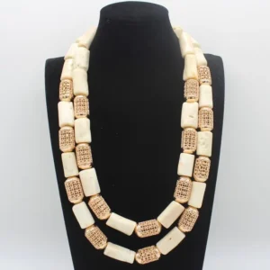 Charming Wedding 2 rows white Coral Beads